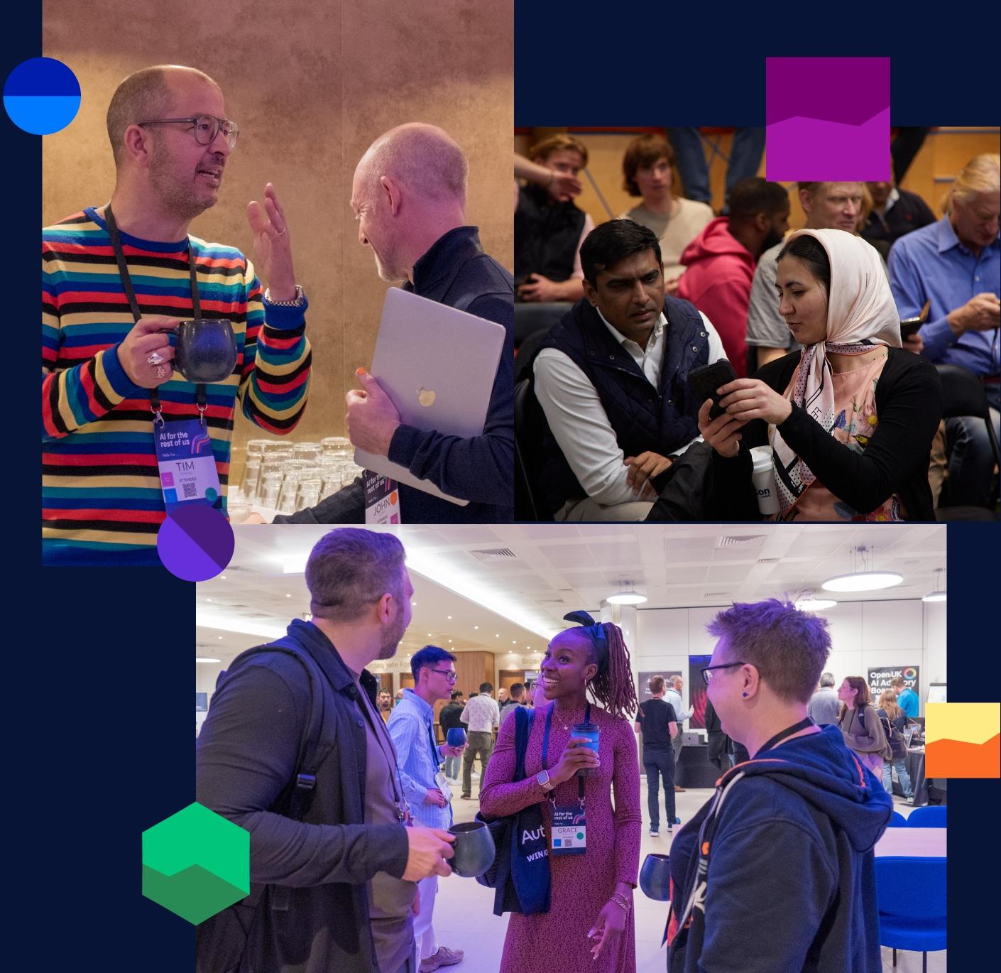 Speakers and attendees sharing practical ideas at AI for the rest of us events
